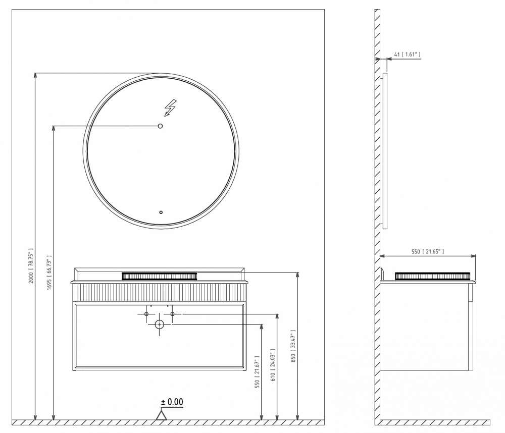 ������� ORKA Molino 90x90 c LED ����������, ����� �������