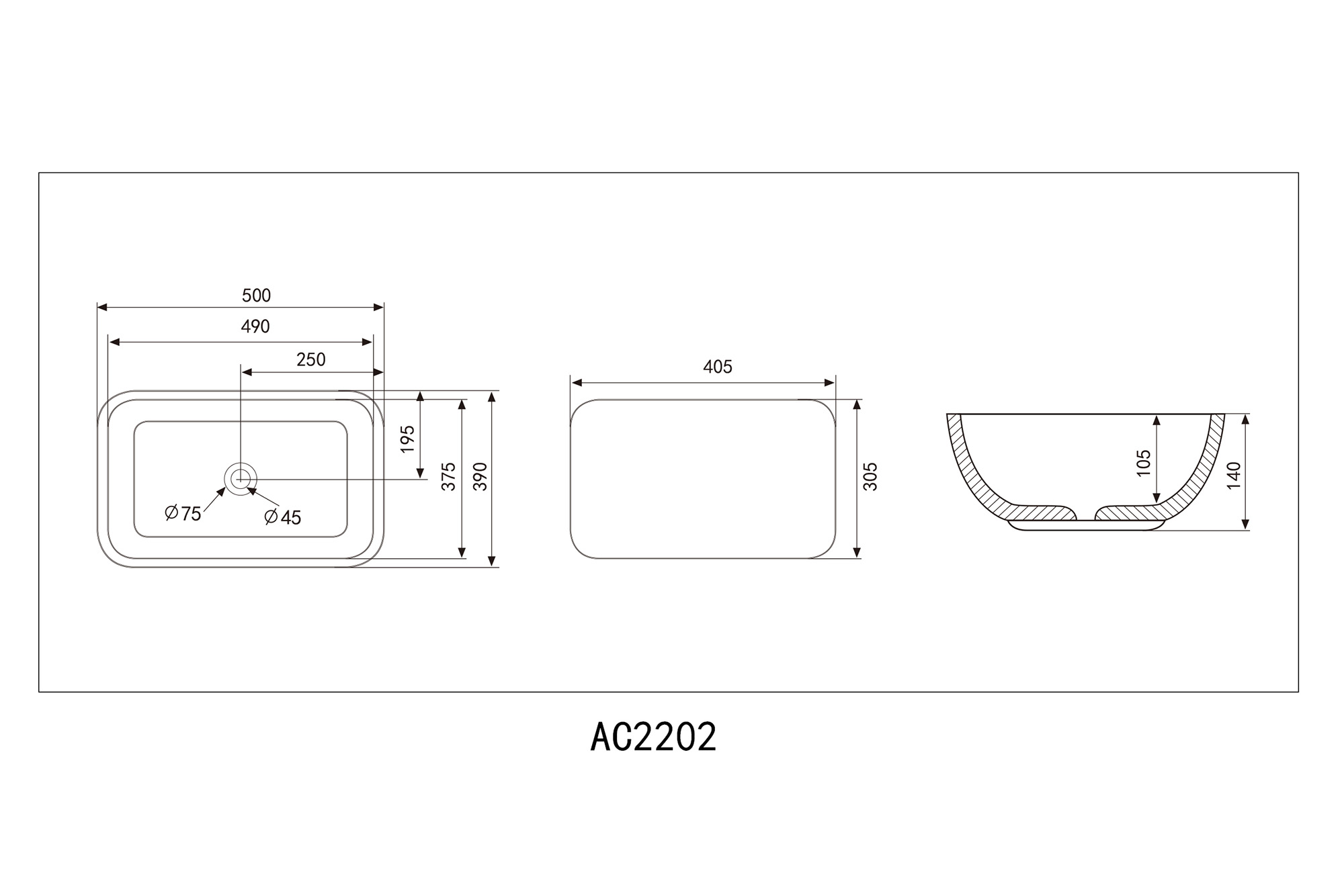 �������� ��������� ABBER Rechteck AC2202MBE ������-������� �������
