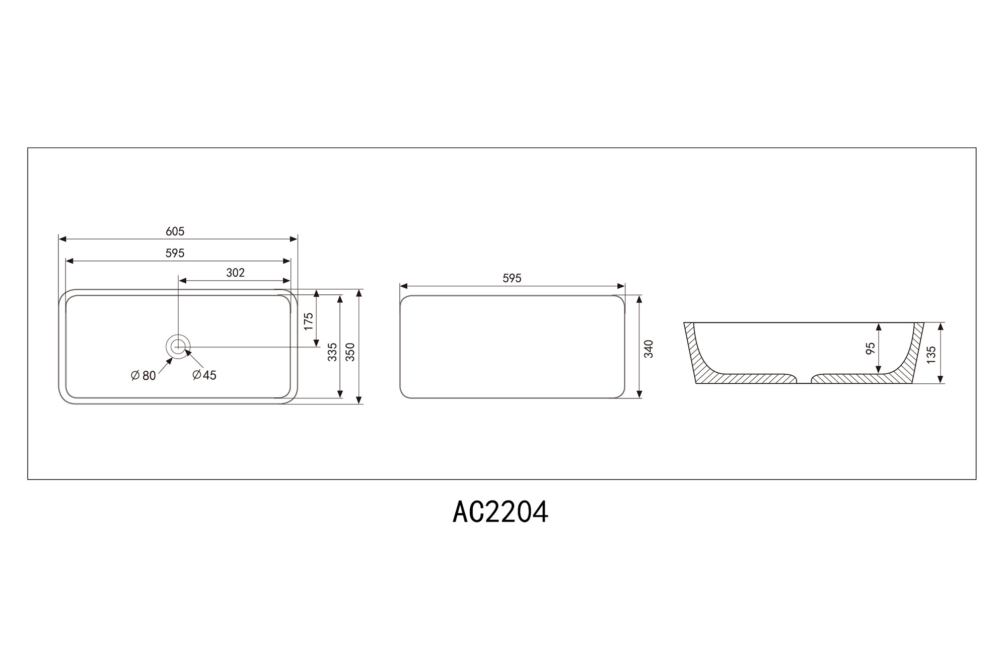�������� ��������� ABBER Rechteck AC2204MW ����� �������