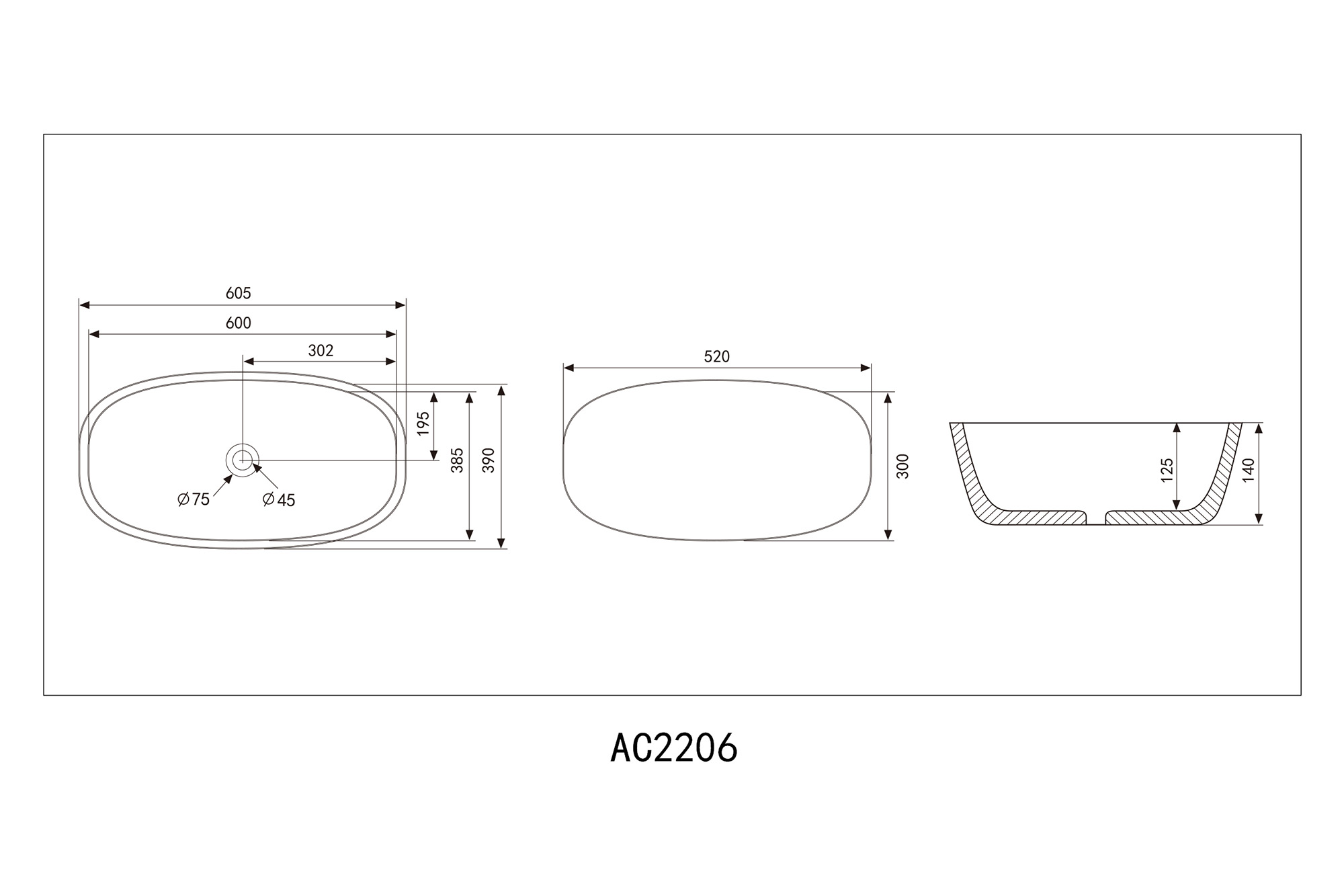 �������� ��������� ABBER Rechteck AC2206MB ������ �������