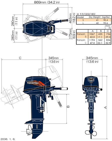 схема мотора tohatsu m18, m18s