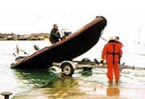 спуск лодки на воду